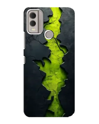 Чехол для Nokia C22 с картинкой «Салатовый разлом скалы»