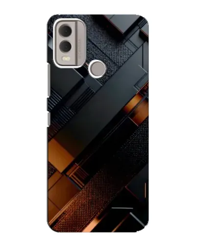 Чехол для Nokia C22 с картинкой «Черные геометрические блоки»