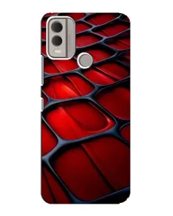 Чехол для Nokia C22 с картинкой «Красная глянцевая сетка»