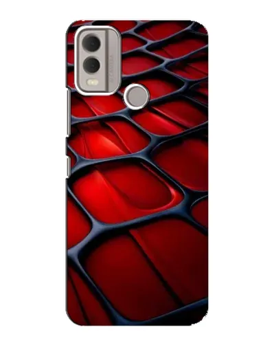 Чехол для Nokia C22 с картинкой «Красная глянцевая сетка»