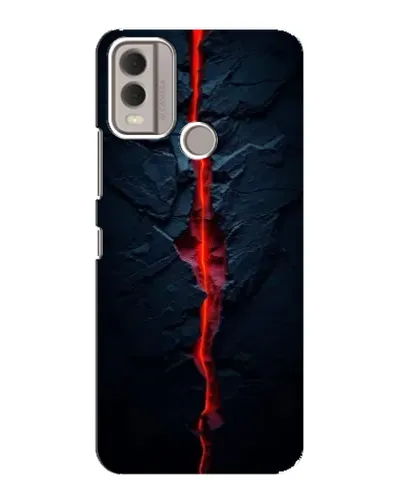 Чехол для Nokia C22 с картинкой «Kрасная лавовая трещина»