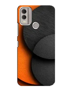 Чехол для Nokia C22 с картинкой «Геометрия оранжевых кругов»