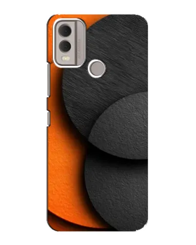 Чехол для Nokia C22 с картинкой «Геометрия оранжевых кругов»