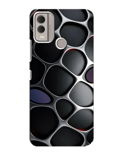 Чехол для Nokia C22 с картинкой «Объемная темная решетка»