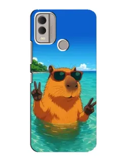 Чехол для Nokia C22 с картинкой «Морская капибара»