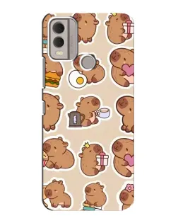 Чехол для Nokia C22 с картинкой «Капибары паттерн»