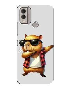 Чехол для Nokia C22 с картинкой «Капибара рэпер даб»