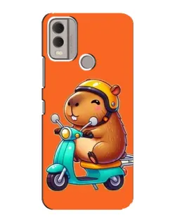 Чехол для Nokia C22 с картинкой «Капибара на скутере»