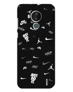 Чохол для Nokia C30 з картинкою «Nike Black Pattern»