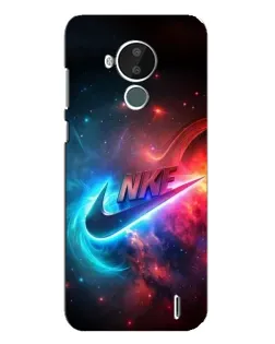 Чехол для Nokia C30 с картинкой «Огненный логотип Nike»
