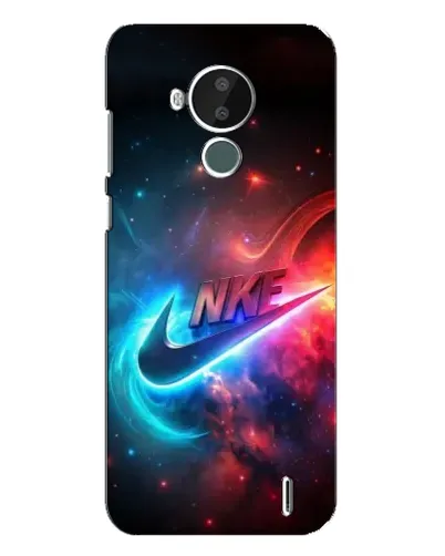 Чехол для Nokia C30 с картинкой «Огненный логотип Nike»