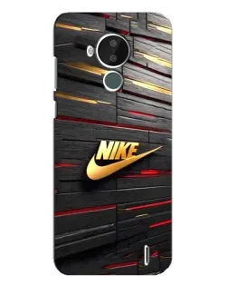 Чехол для Nokia C30 с картинкой «Золотой Nike на металле»