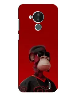 Чехол для Nokia C30 с картинкой «Bored Ape в красном»