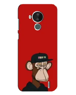 Чехол для Nokia C30 с картинкой «Bored Ape — красный фон»