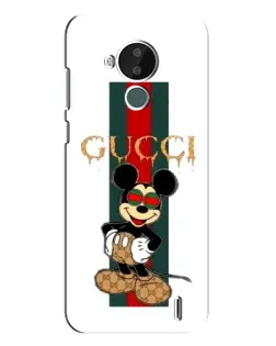 Чохол для Nokia C30 з картинкою «Міккі Маус Gucci — смуги»
