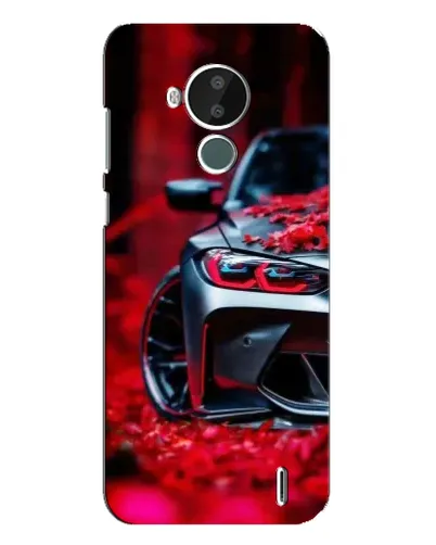 Чохол для Nokia C30 з картинкою «Спортивна BMW та квіти»