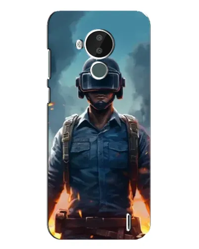 Чехол для Nokia C30 с картинкой «PUBG — реалистичный герой»
