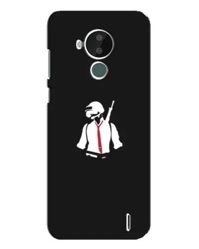 Чехол для Nokia C30 с картинкой «PUBG — силуэт воина»