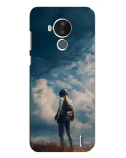 Чехол для Nokia C30 с картинкой «Герой PUBG на скале»