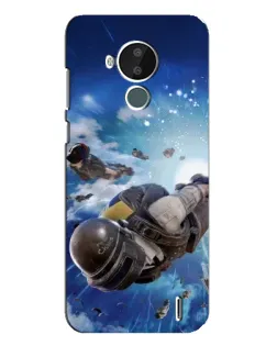 Чехол для Nokia C30 с картинкой «Десант PUBG — прыжок»