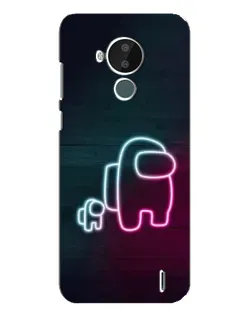 Чехол для Nokia C30 с картинкой «Among Us неон-арт»