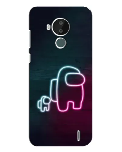 Чехол для Nokia C30 с картинкой «Among Us неон-арт»