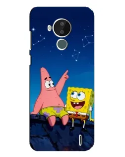 Чехол для Nokia C30 с картинкой «Губка Боб и Патрик ночью»