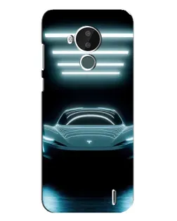Чохол для Nokia C30 з картинкою «Tesla в неоні»