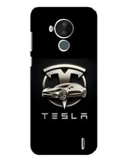 Чохол для Nokia C30 з картинкою «Tesla — срібне авто»