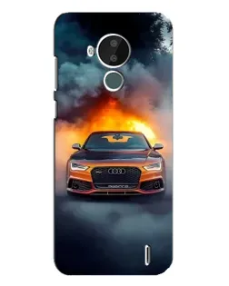 Чохол для Nokia C30 з картинкою «Audi у вогняному диму»
