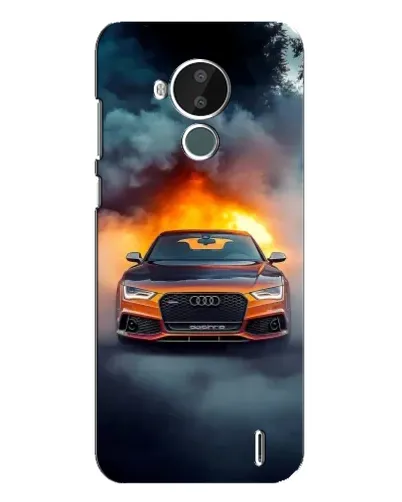 Чохол для Nokia C30 з картинкою «Audi у вогняному диму»