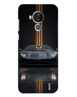 Чохол для Nokia C30 з картинкою «Lamborghini золоті лінії»