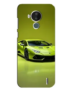 Чохол для Nokia C30 з картинкою «Салатовий Lamborghini Huracan»