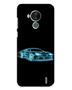 Чохол для Nokia C30 з картинкою «Неоновий контур Lamborghini»