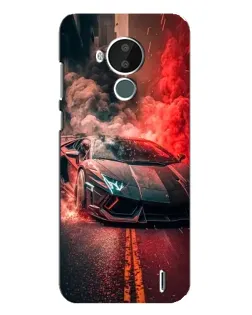 Чохол для Nokia C30 з картинкою «Lamborghini червоний дим»