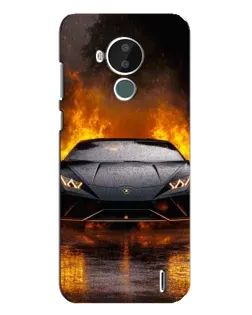 Чохол для Nokia C30 з картинкою «Lamborghini у вогні»