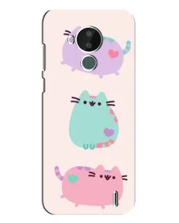 Чохол для Nokia C30 з картинкою «Pusheen тріо»
