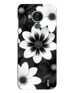Чехол для Nokia C30 с картинкой «Монохромные астры» Чехол для Nokia C30 с картинкой «Монохромные астры»