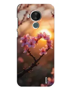 Чехол для Nokia C30 с картинкой «Розовый цвет сердце на фоне заката» Чехол для Nokia C30 с картинкой «Розовый цвет сердце на фоне заката»