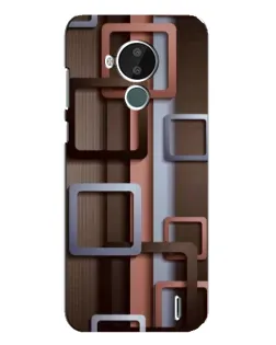 Чохол для Nokia C30 з картинкою «Коричневі об'ємні квадрати»