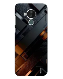 Чохол для Nokia C30 з картинкою «Чорні геометричні блоки»