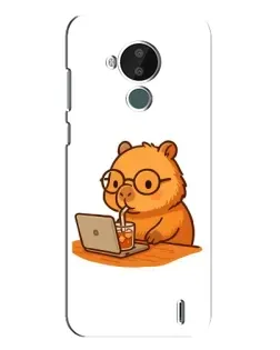 Чохол для Nokia C30 з картинкою «Капібара з ноутбуком»