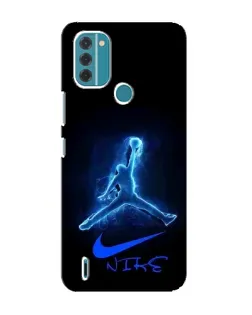 Чехол для Nokia C31 с картинкой «Jordan Neon Blue»