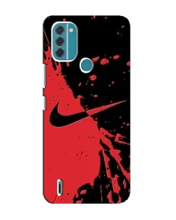 Чехол для Nokia C31 с картинкой «Красные брызги Nike»