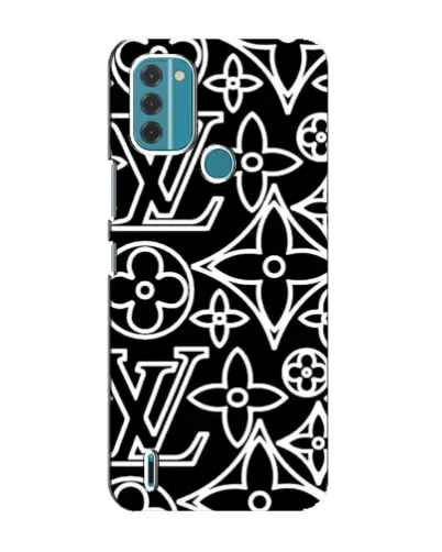 Чохол для Nokia C31 з картинкою «Чорно-білий візерунок LV»
