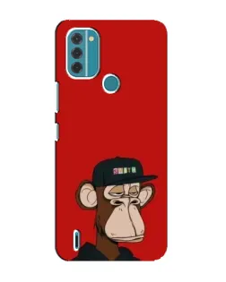 Чехол для Nokia C31 с картинкой «Bored Ape — красный фон»