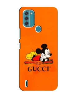 Чехол для Nokia C31 с картинкой «Микки Маус Gucci — оранж»