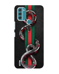 Чехол для Nokia C31 с картинкой «Gucci — змея на полосе»