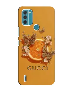 Чехол для Nokia C31 с картинкой «Gucci — золотые бабочки»