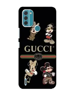 Чехол для Nokia C31 с картинкой «Gucci — герои Disney и монограмма»